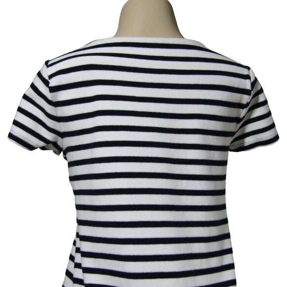 TALBOTS Stripe S Petite PREPPY Nautical Sporty Knit COASTAL Beach Classic Dress - Picture 6 of 12